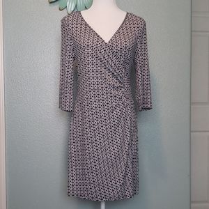 Laundry 3/4 Sleeve Faux Wrap Dress